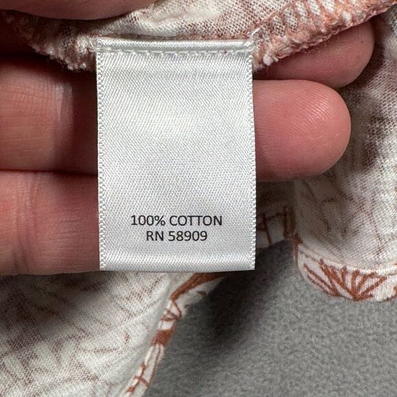 ROWM Shirt Mens 2XB Brown White Tropical Floral Print Short Sleeve Button NWOT - Picture 8 of 9